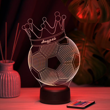 3D светильник  Светильник "Мяч с короной с именем Андрей"