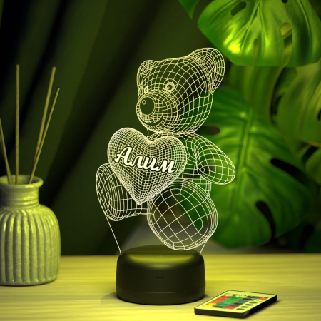 3D светильник  Светильник "Мишка с именем Алим"