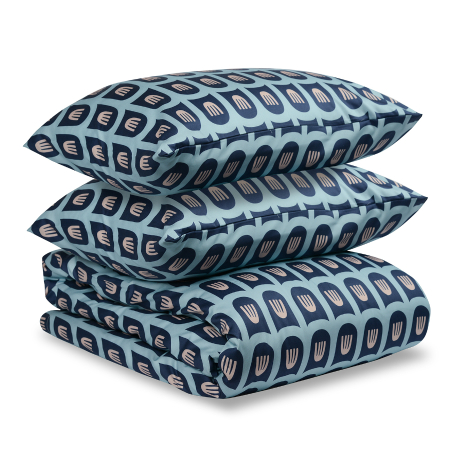 Комплект постельного белья из сатина голубого цвета с принтом blossom time из коллекции cuts&pieces