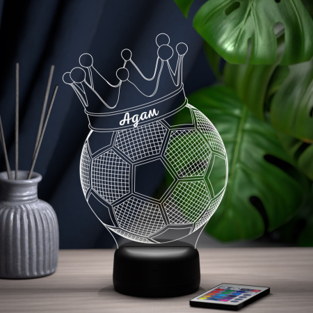 3D светильник  Светильник "Мяч с короной с именем Адам"