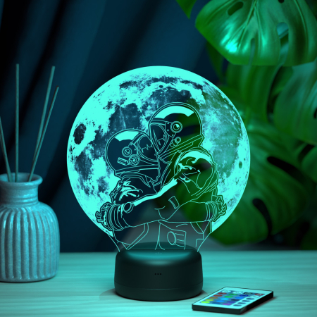 3D светильник  Светильник "Влюбленные космонавты"