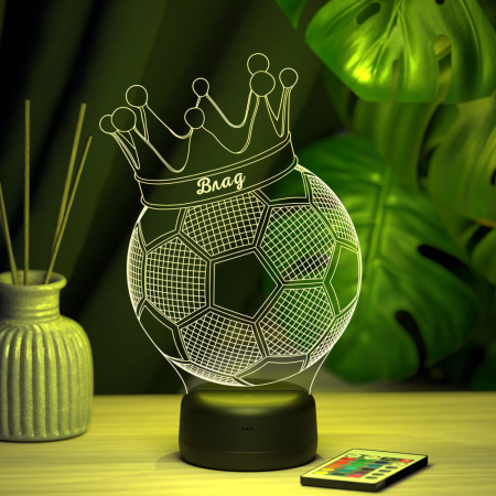 3D светильник  Светильник "Мяч с короной с именем Влад"