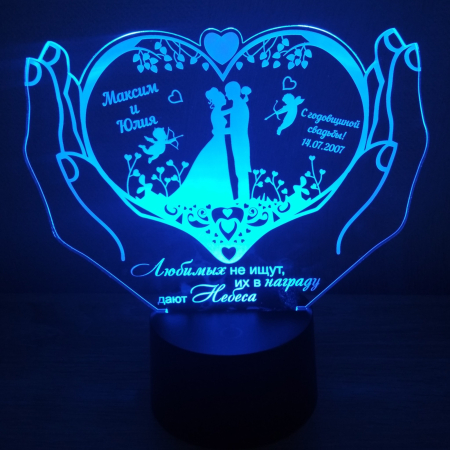 3D светильник  Светильник "Свадебная пара"
