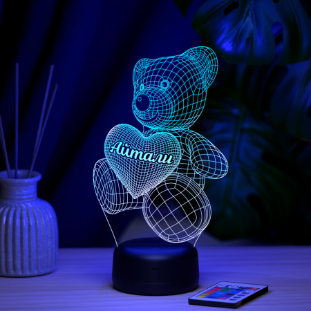 3D светильник  Светильник "Мишка с именем Айтали"