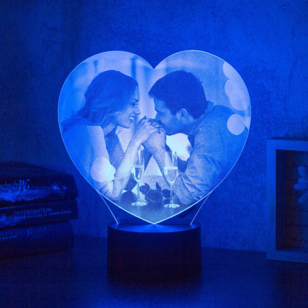 3D светильник  Фото-светильник в форме сердца